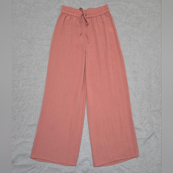 JOIE Dusty Rose High Waisted Wide Leg Drawstring Pants Size Small - Picture 2 of 11